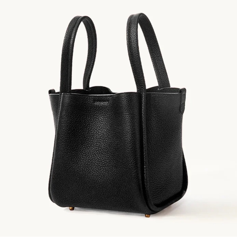 Songmont Black Leather Medium Song Bag